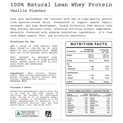 Cursus Collective 100% Natural Lean Whey Protein